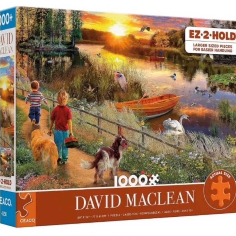 CEACO Jigsaw Puzzle River Sunset David Maclean 1000 Piece Oversized Pieces